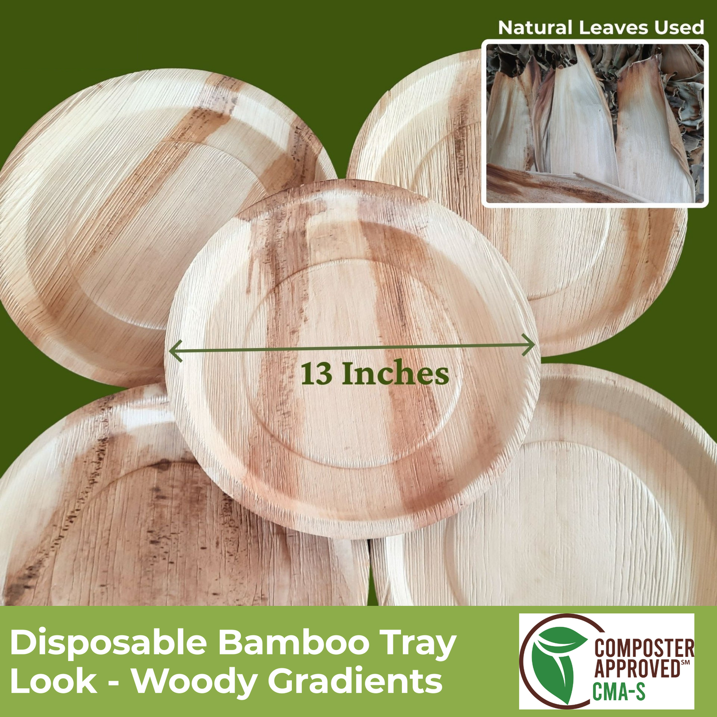 Palm Leaf Charcuterie Board 13" (10)
