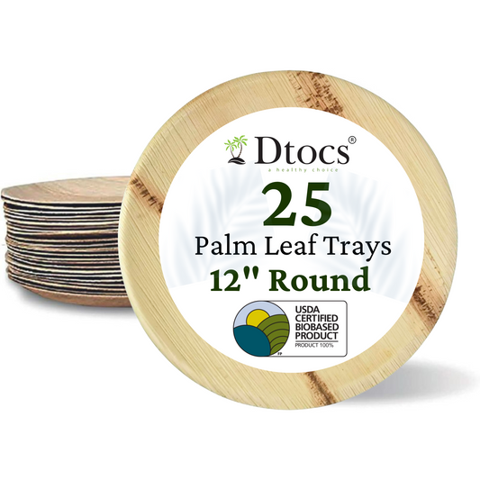 Dtocs palm leaf plate 12 inch round