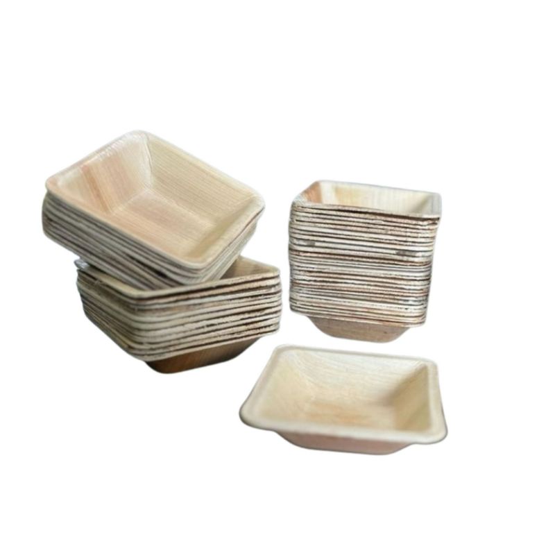 Dtocs Palm Leaf Square Microwave safe Bowls
