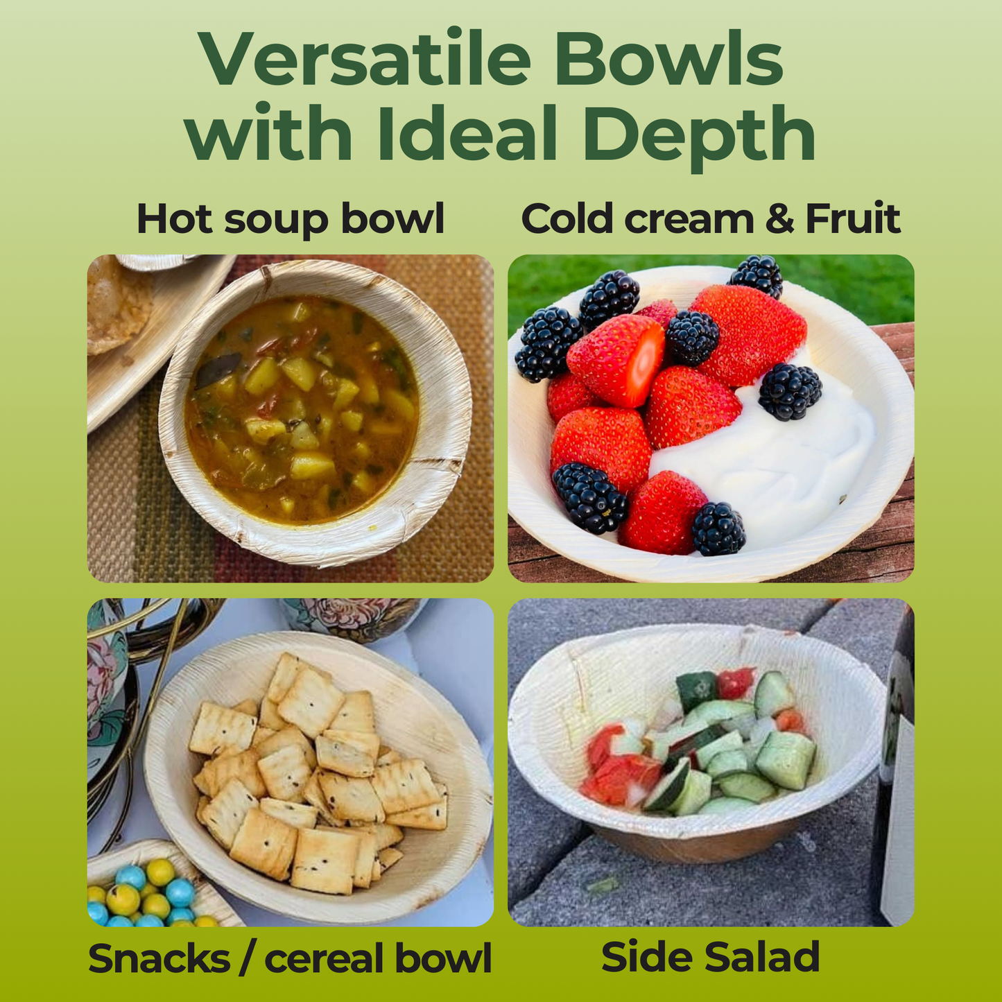 5.5" Round Disposable Bowls (50) | Palm Leaf Bowls