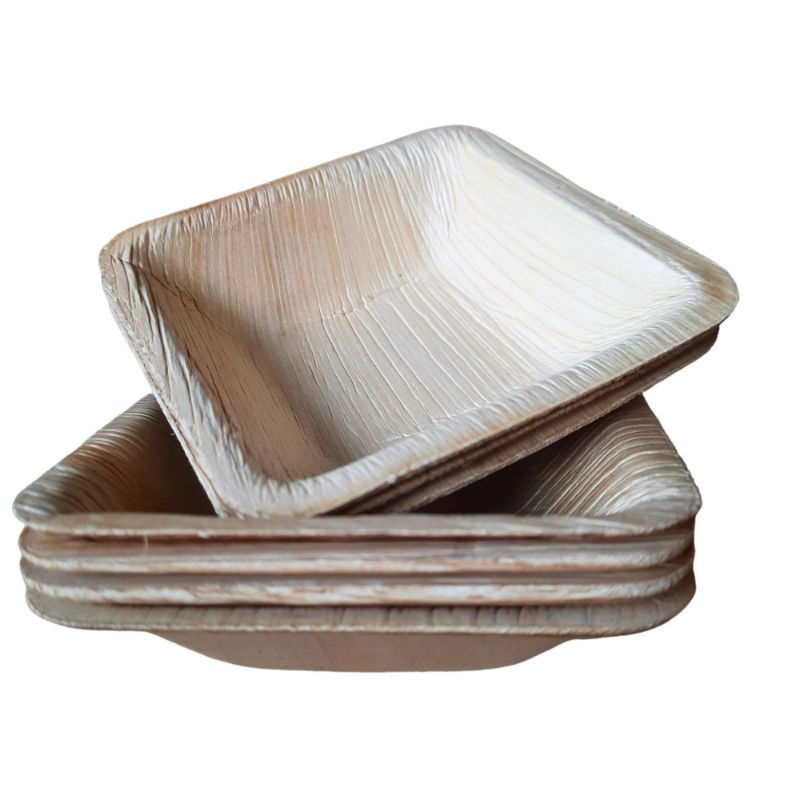 Dtocs Palm leaf Square Bowl for Parties.