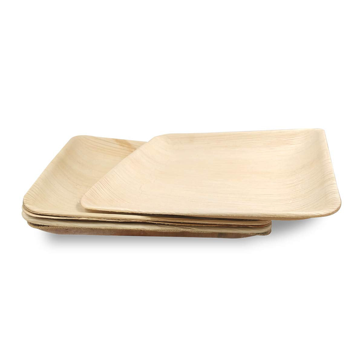 50 Sturdy 10" Square Palm Leaf Disposable Party Plates