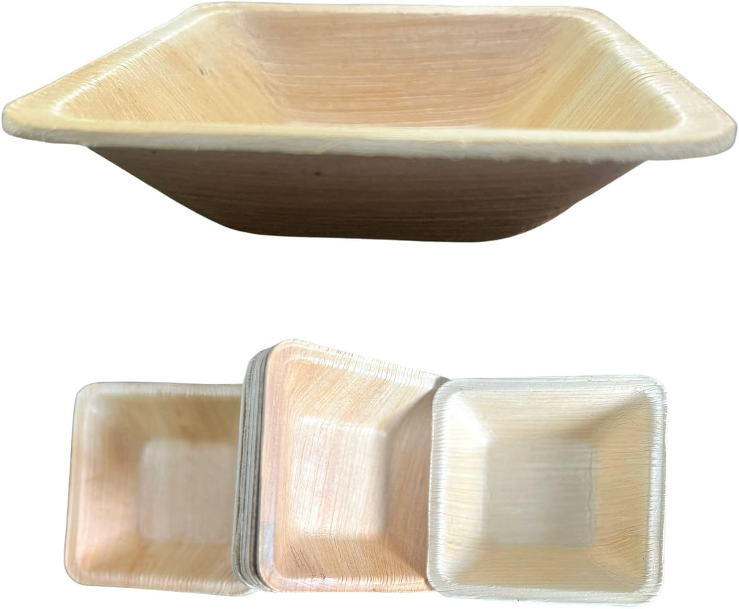 Palm Leaf Bowl 4" Square (50) Dip Bowls