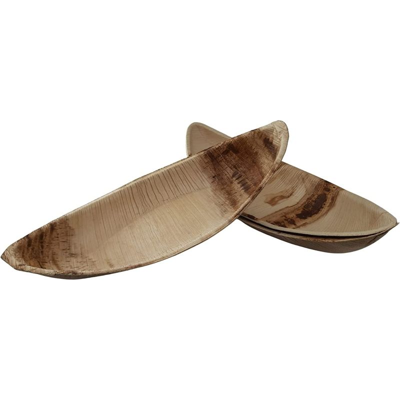 Dtocs Palm Leaf Plate Boat Tray 11 X 5 Inch (25)