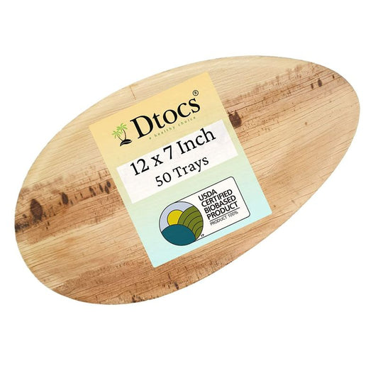Dtocs Palm Leaf 12x7 compostable Oval Tray