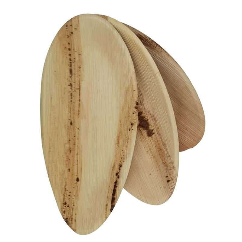 Dtocs Palm Leaf Oval Charcuterie Platter Tray 12"x7" Oval Trays