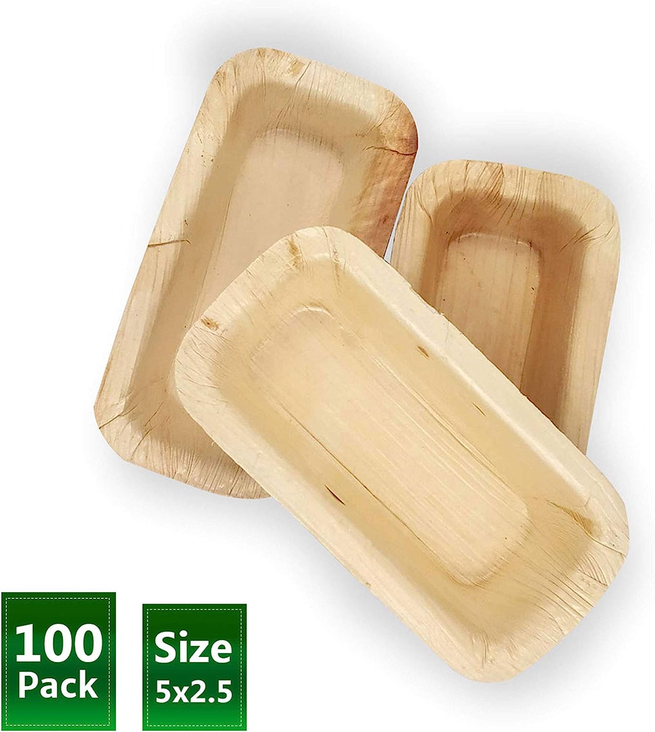 Dtocs Palm Leaf Dish 5X2.5 Inch Dipping Bowl (Pack 100)