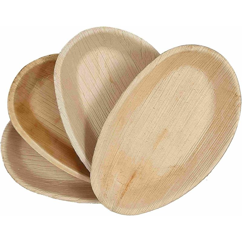 Dtocs Palm Leaf Plates Oval 5×7 Inch (50)