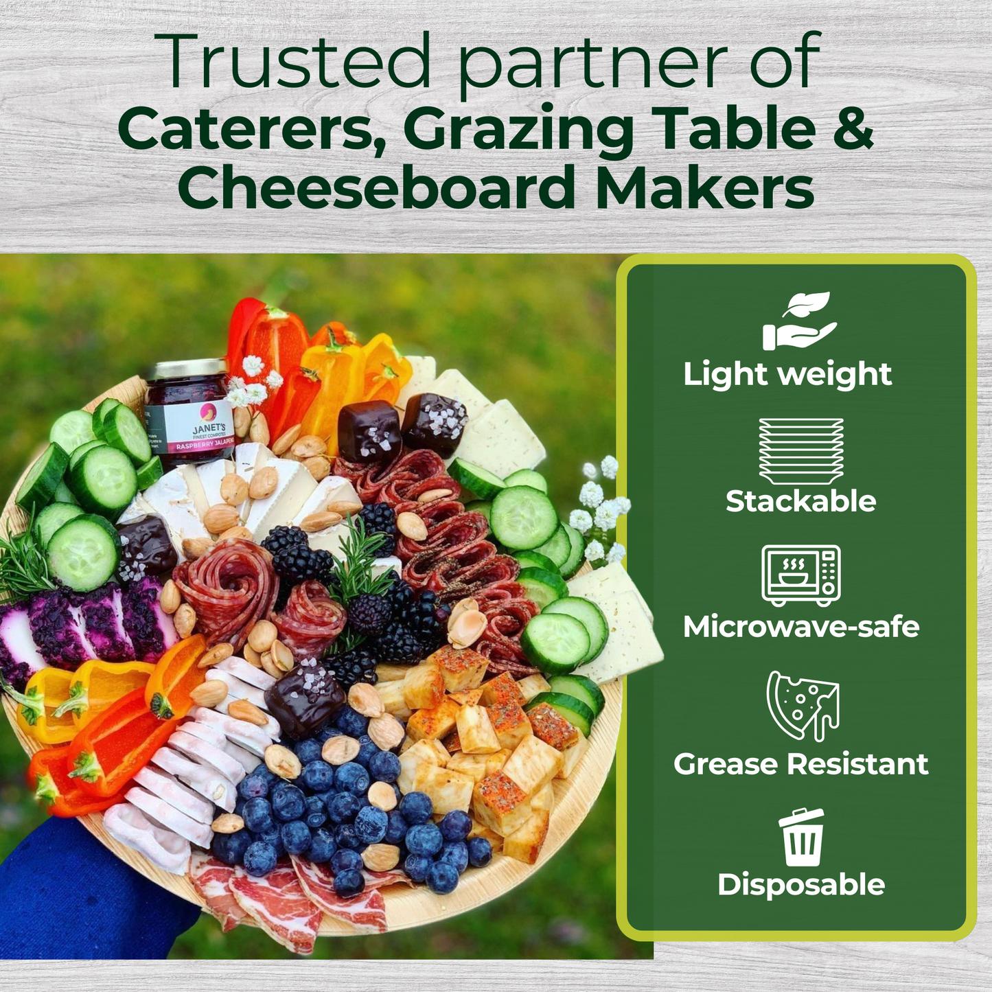 Palm Leaf Charcuterie Board 13" (10)