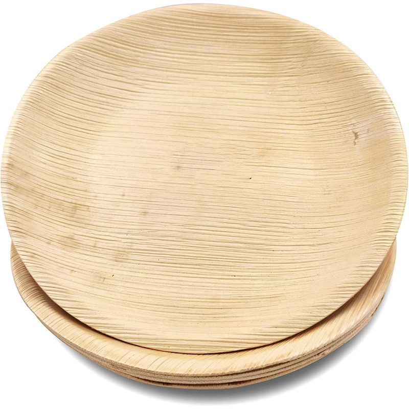 50 Sturdy 8" Round Palm Leaf Disposable Party Plates