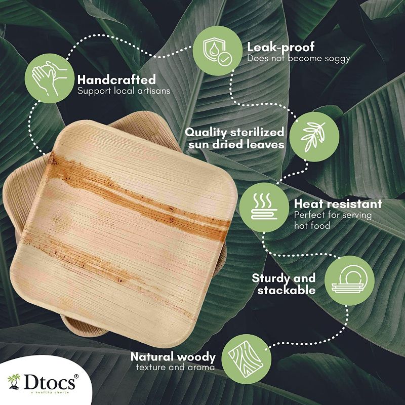 Dtocs Palm Leaf Plate 8" Square