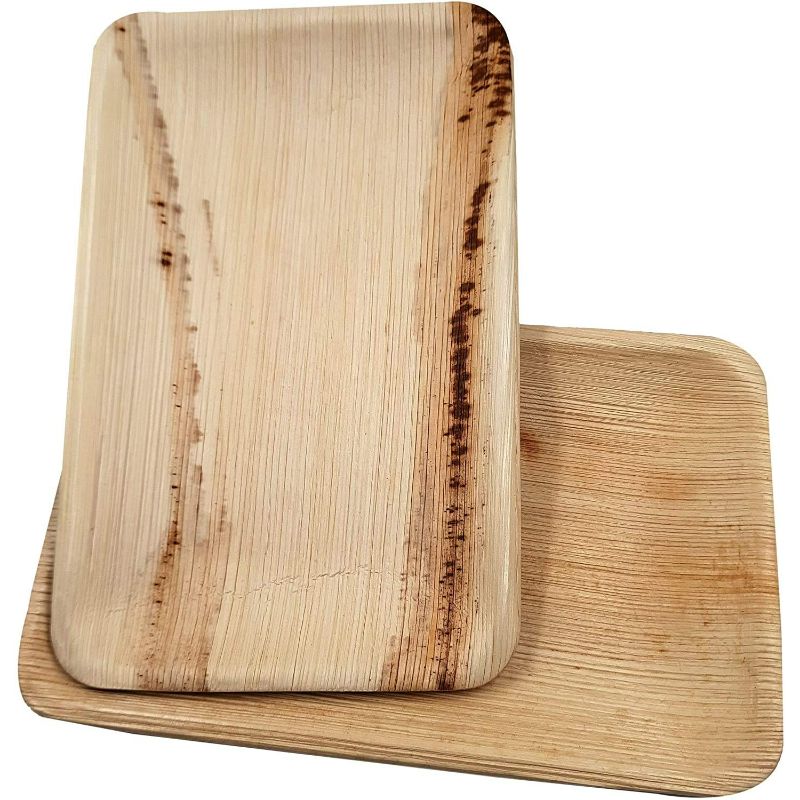 Dtocs Palm Leaf Plates Rectangle Tray 6×9 Inch