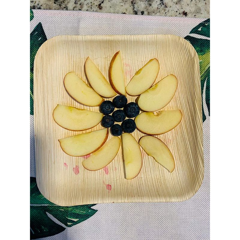 50 Sturdy Palm Leaf 6" Square Disposable Party Plates