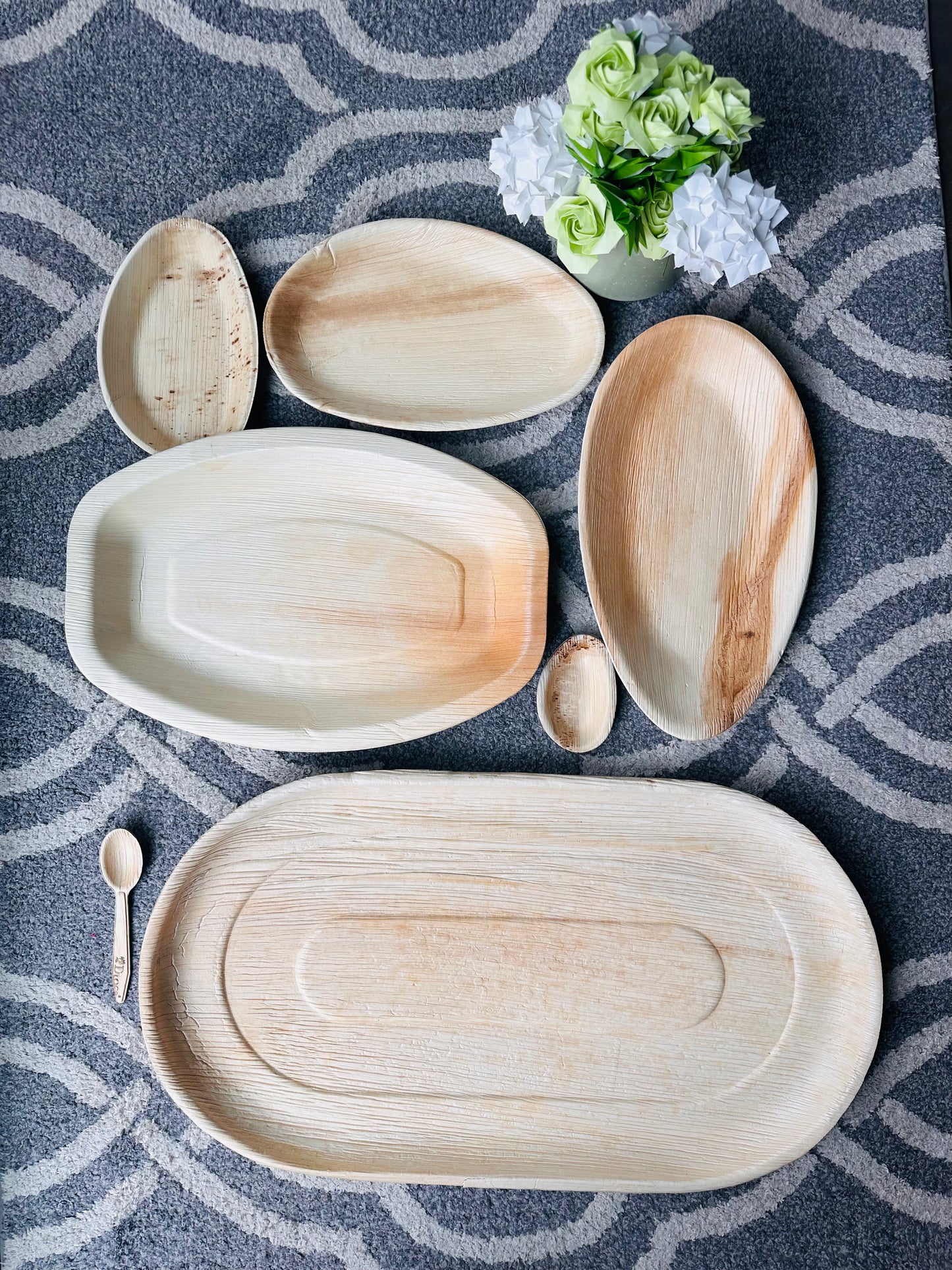 DTOCS Oval 2" Palm Leaf Bowls | Disposable Compostable Sampling Bowls (100 Pack)