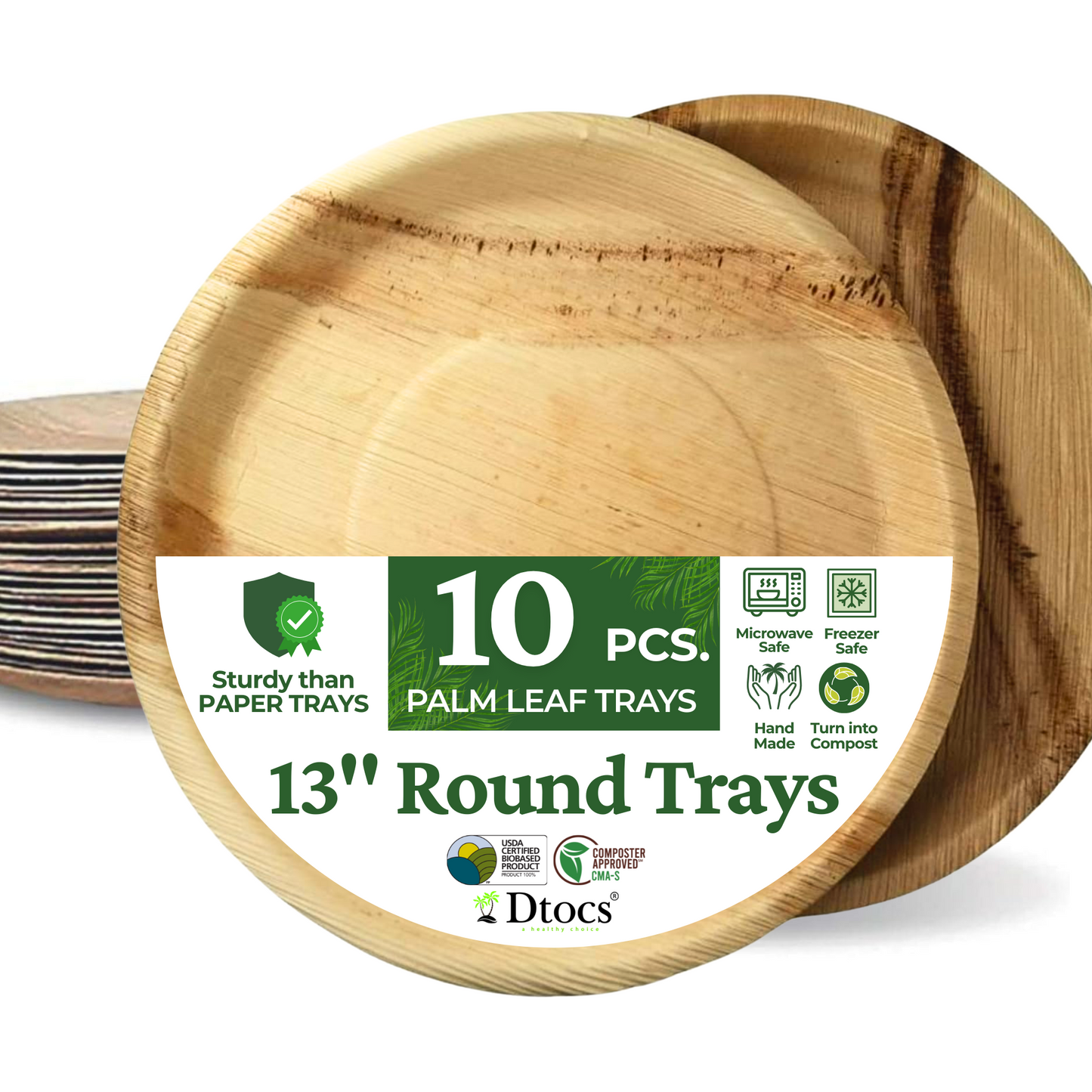Palm Leaf Charcuterie Board 13" (10)