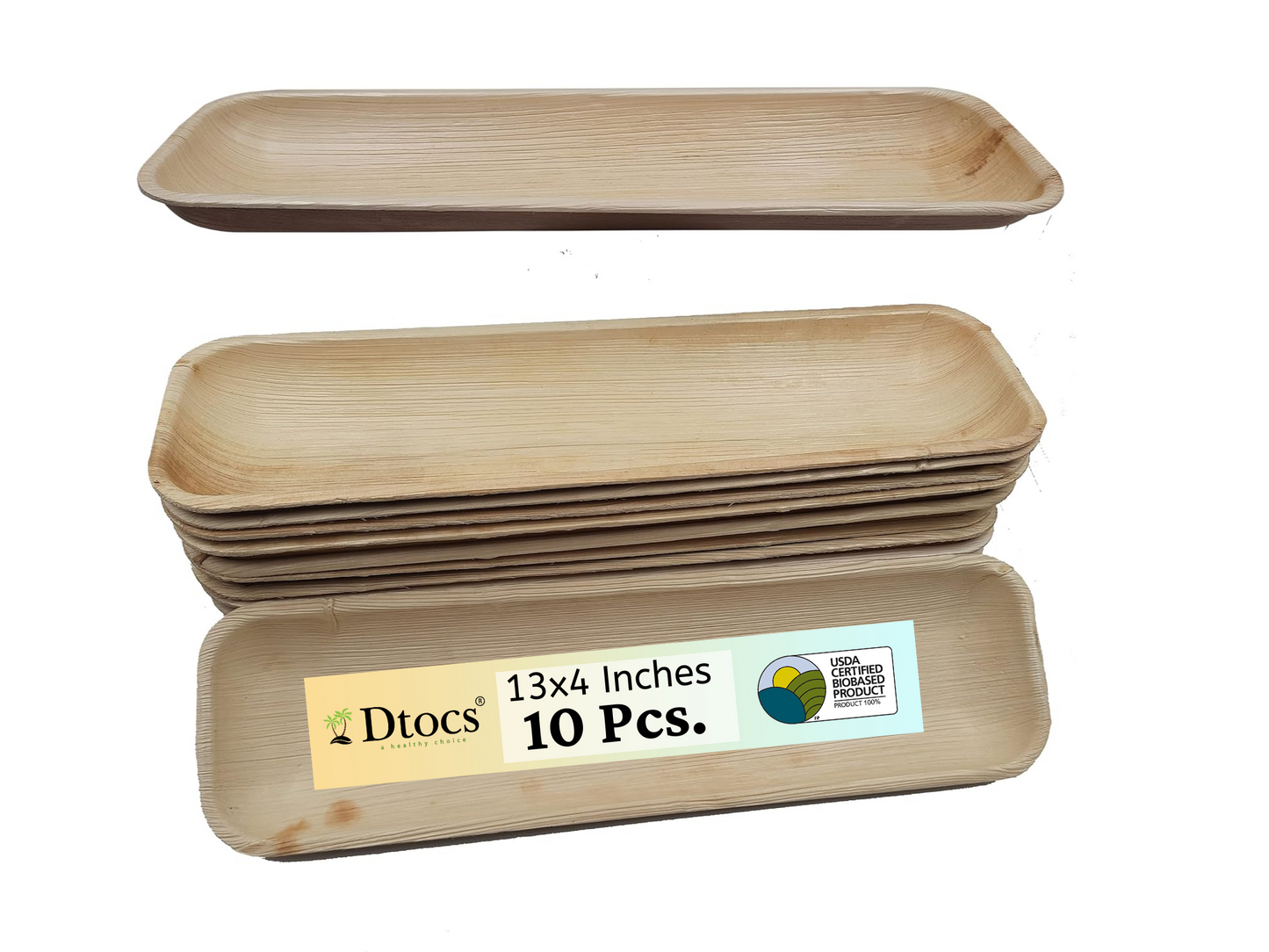 Dtocs Palm Leaf Sushi Tray 13x4