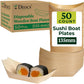 Dtocs Disposable Wooden Food Boat Plates 135mm (50 Pcs)