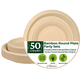 Dtocs Bamboo Fiber Plates 10&7 Inch Round (25 Pcs each)