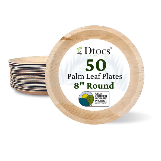 Dtocs Palm Leaf 8" Round Plate
