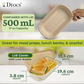 Dtocs Bamboo Fiber 500 mL Meal Prep Containers (Pack 50) | Disposable To-Go Food Containers With Lid