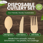 Dtocs Disposable Wooden Cutlery Set 300 Pc – Knives, Spoons, Forks 100 Each