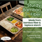 Dtocs Bamboo Fiber 11 Inch 5 Compartment Plates (40 Pcs.) | Heavy Duty Sectional Lunch Tray