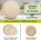 Dtocs Bamboo Fiber Plates 10 Inch Round (50 Pcs)