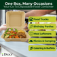 Dtocs Compostable 8-Inch Bamboo Fiber Clamshell To Go Containers - 70 Pc