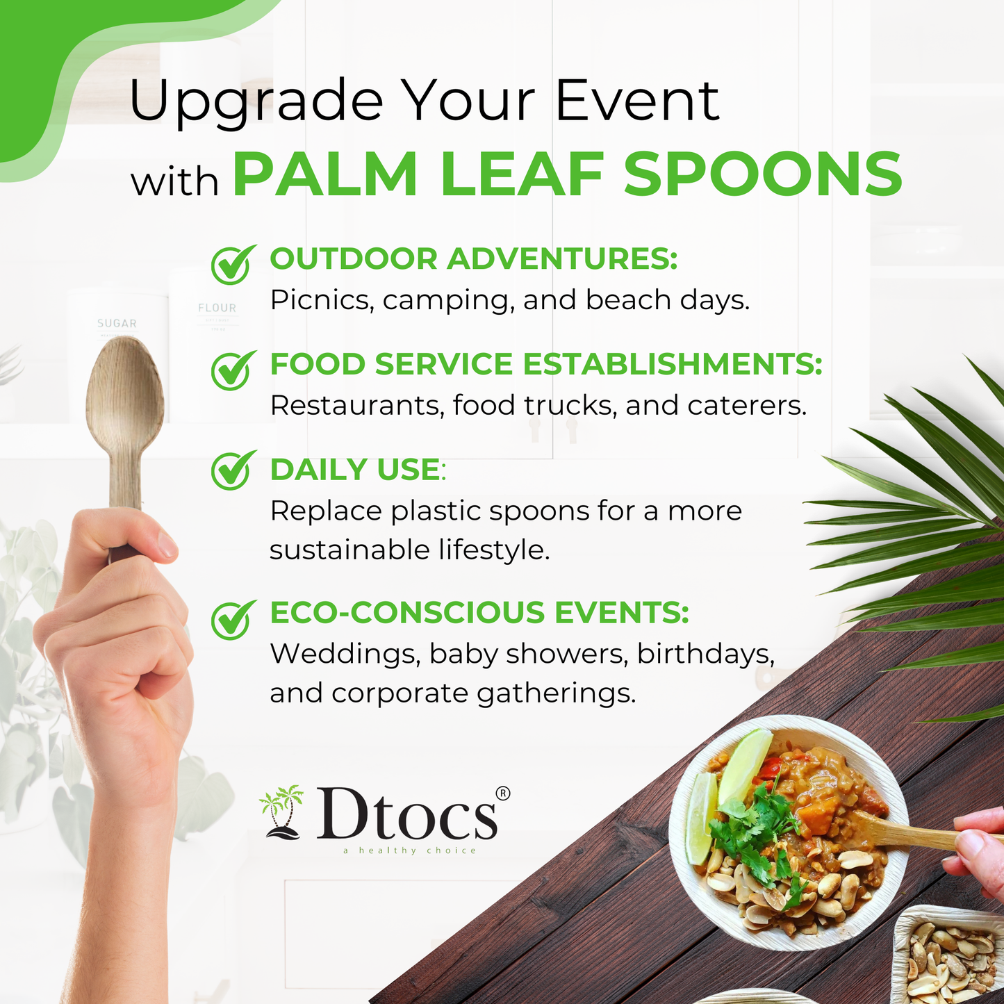 Dtocs Palm Leaf Spoons (50)