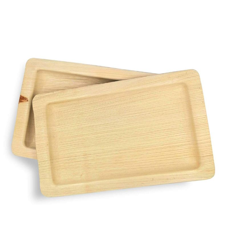 Dtocs Palm leaf Rectangle Tray for Parties.