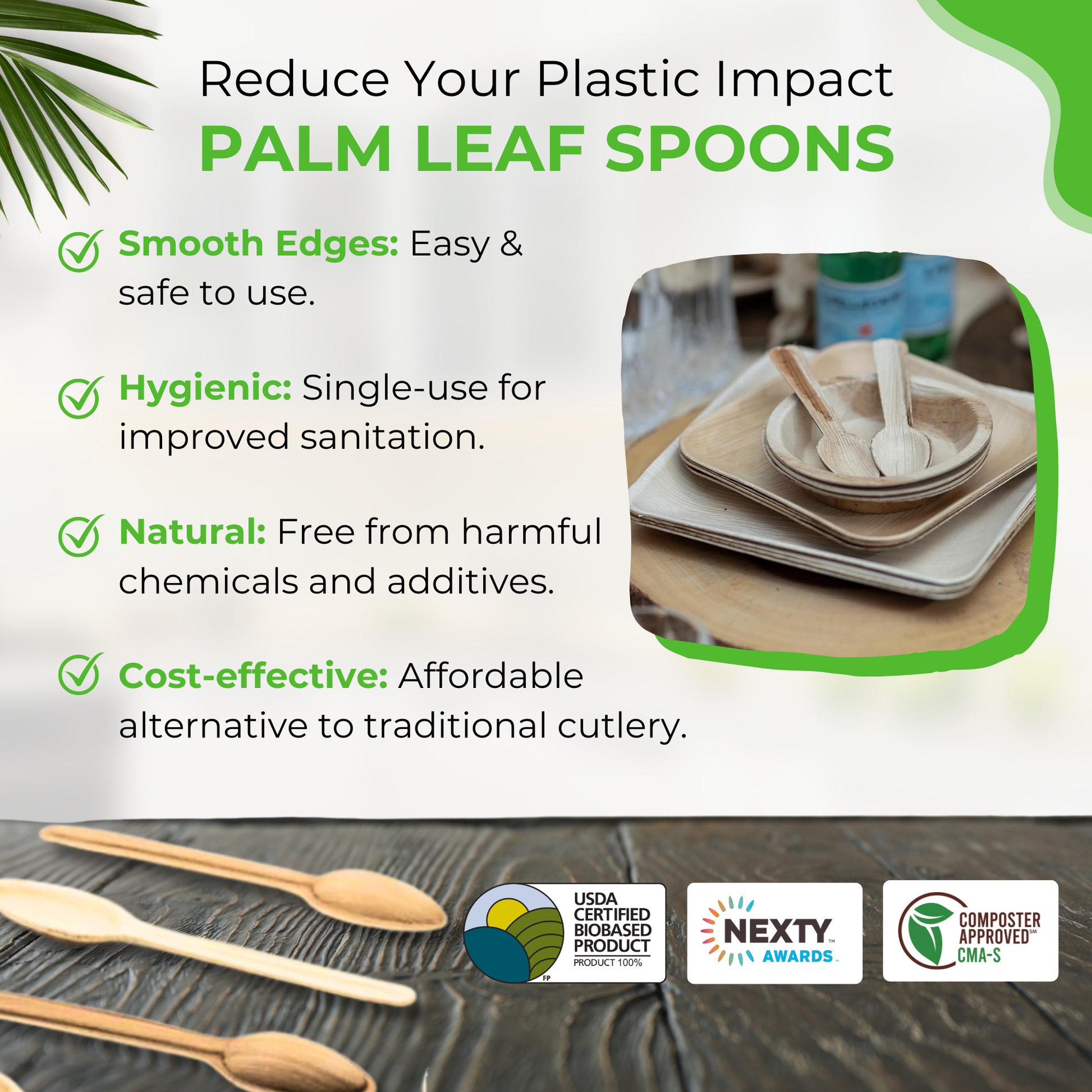 areca palm leaf spoons Dtocs Palm Leaf Spoons (50) – DTOCS