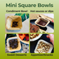 Palm Leaf Bowl 2.5" Square (100) 2 Oz Dip Bowls