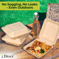 Dtocs Compostable 8-Inch Bamboo Fiber Clamshell To Go Containers - 70 Pc
