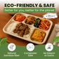 Dtocs Bamboo Fiber 11 Inch 5 Compartment Plates (40 Pcs.) | Heavy Duty Sectional Lunch Tray