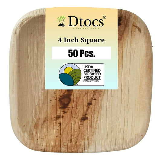 Dtocs Palm Leaf Plate 4" Square
