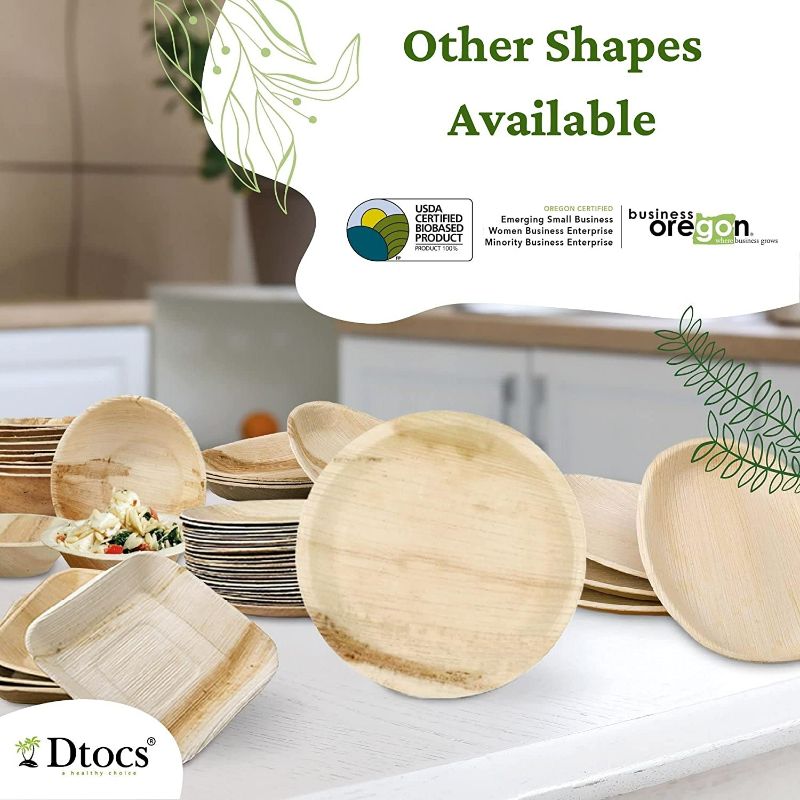 Dtocs Palm Leaf Sturdy Plate,Stronger than paper Plates