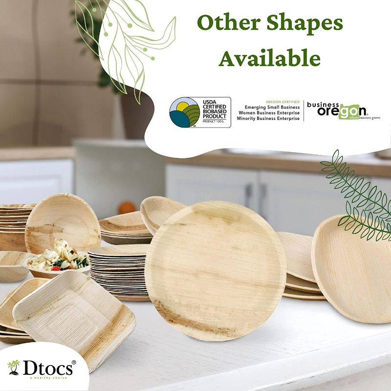 Dtocs Compostable Palm Leaf Rectangle Plates 5 x8 50