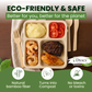 Dtocs Bamboo Fiber 9 Inch 4 Compartment Plates (40 Pcs.) | Heavy Duty Sectional Lunch Tray