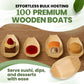 Dtocs Small Wooden Food Boat Plates 80 mm (Pack 100)