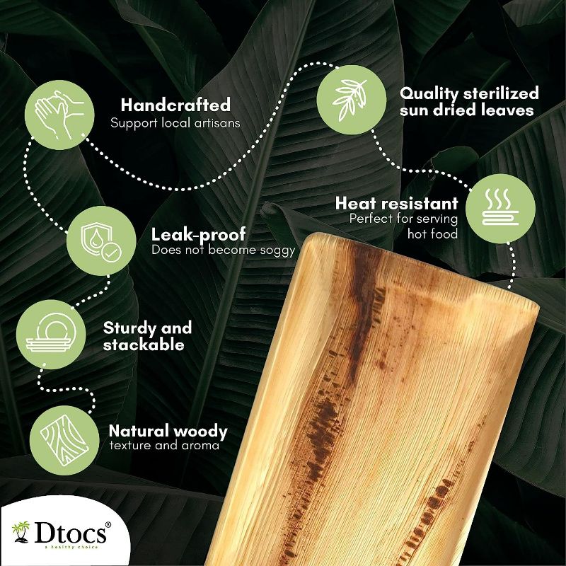 Dtocs Palm Leaf Rectangle tray for Wedding