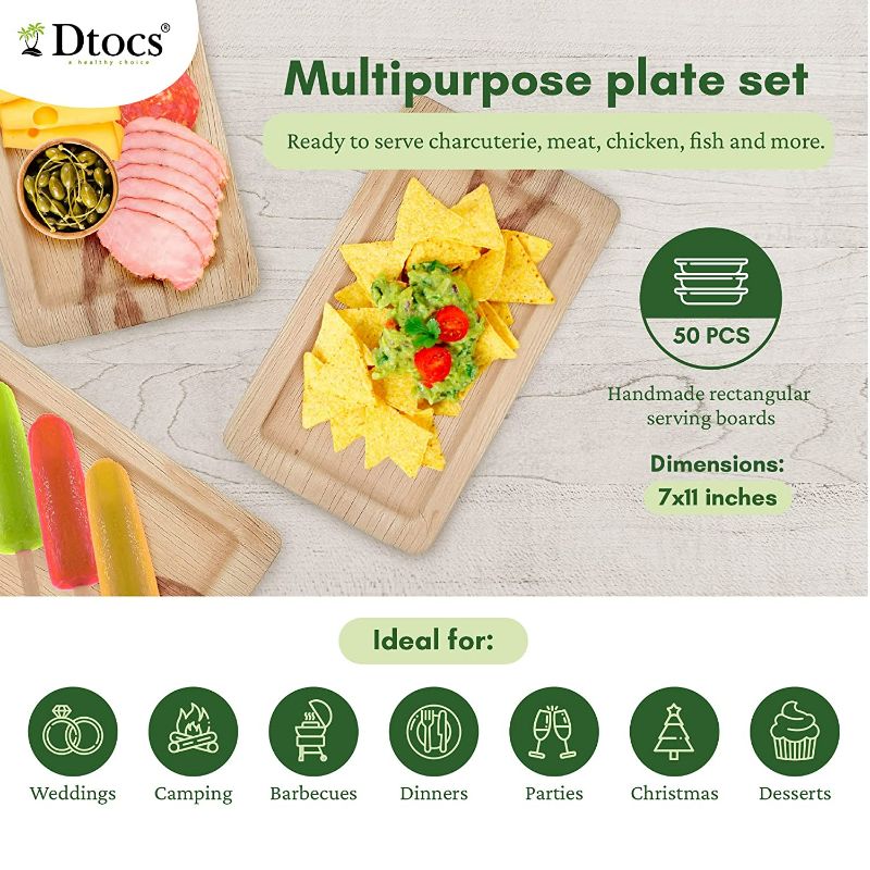 Dtocs Palm leaf Rectangle Serving tray.