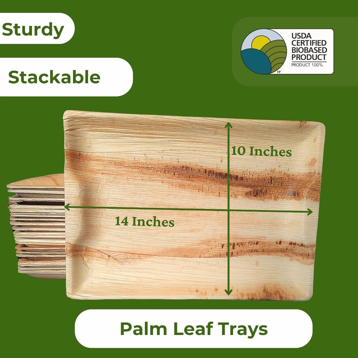 Palm Leaf Charcuterie Board 14x10 Inches (10)