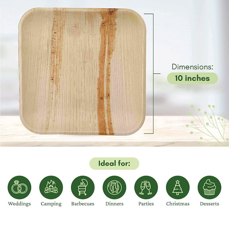 Bamboo plate look palm leaf dinner plate