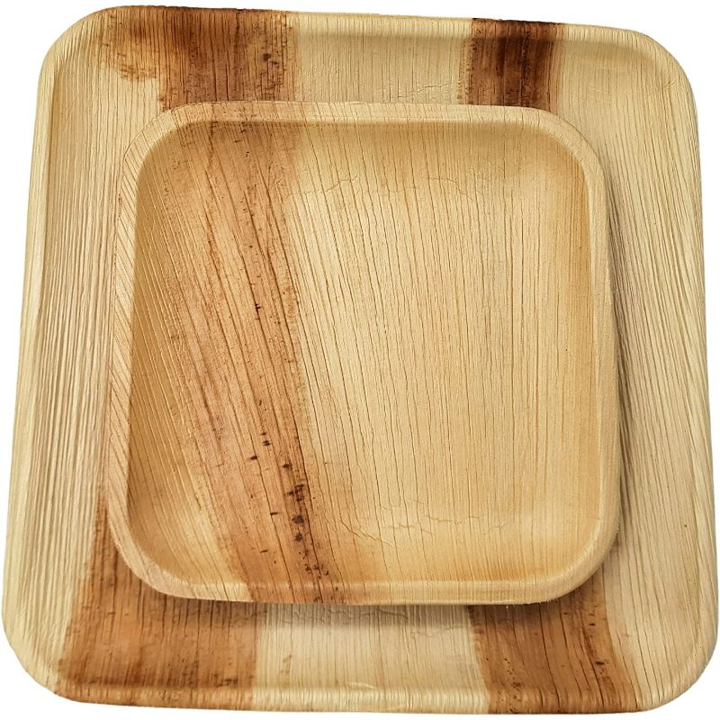 Dtocs Palm Leaf Square Plates For Weddings