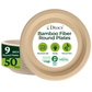 Dtocs Bamboo Fiber Plates 9 Inch Round (50 Pcs)