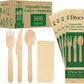 Dtocs Disposable Wrapped Cutlery Kits (100 Sets) - Knife, Fork, Spoon & Napkin