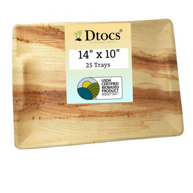 Dtocs Palm Leaf Tray 14 Inches