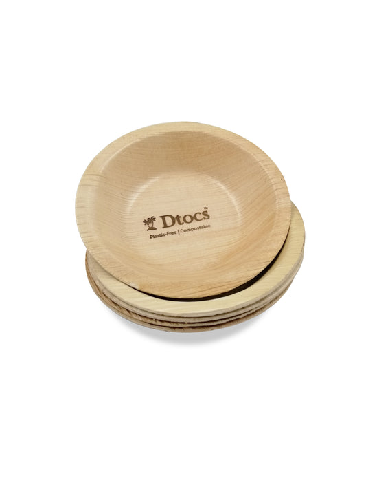 Palm Leaf Bowl 4" Round (100) Sampling Bowls