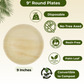 50 Sturdy 9" Round Palm Leaf Disposable Party Plates
