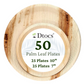 50 Party Plates | 10" Dinner (25), 7" Dessert (25) Round Palm Leaf Plates